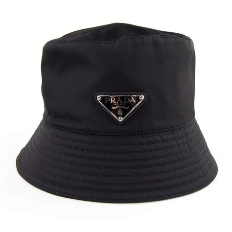 prada logo nylon bucket hat|black nylon bucket hat.